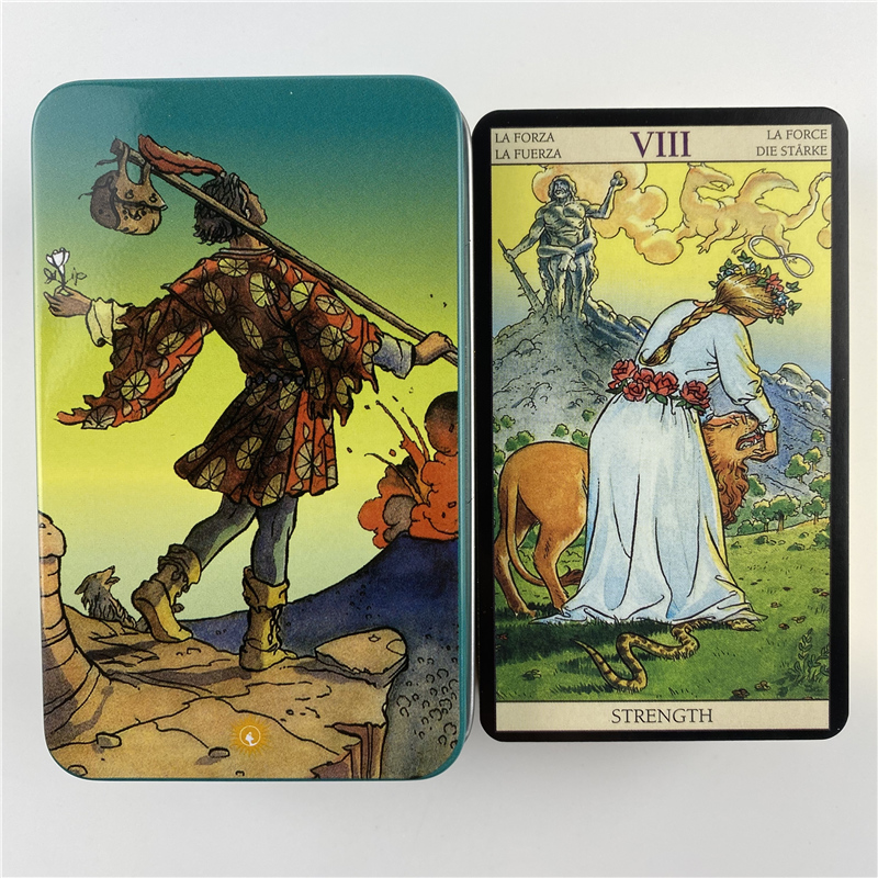 Metal Box Gilded Edition Back  - đánh giá và giá Tarot Cards Deck With Guidebook