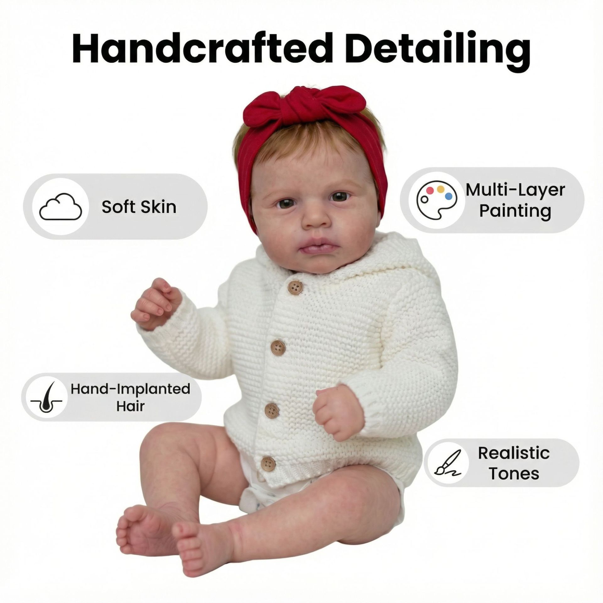 49cm LOULOU Realistic Newborn  - đánh giá và giá Reborn Baby Doll Silicone Realistic